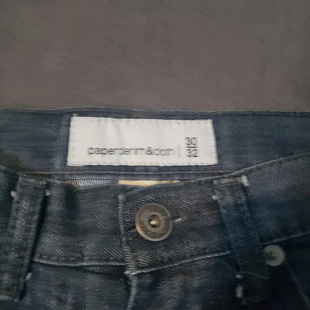 Paperdenim&cloth Jeans Mens 30x32 Blue Straight Leg Dark Wash Denim Pants